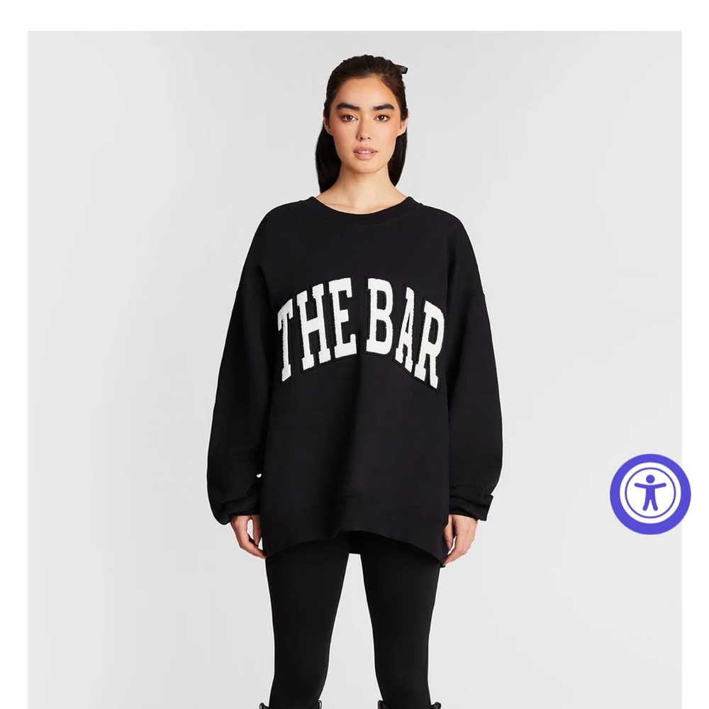 The Bar Black Crewneck Sweatshirt with White Logo